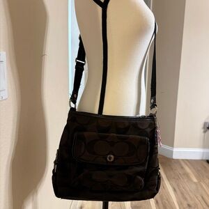 Coach “Black” Signature Ashley Shoulder Crossbody Purse Bag